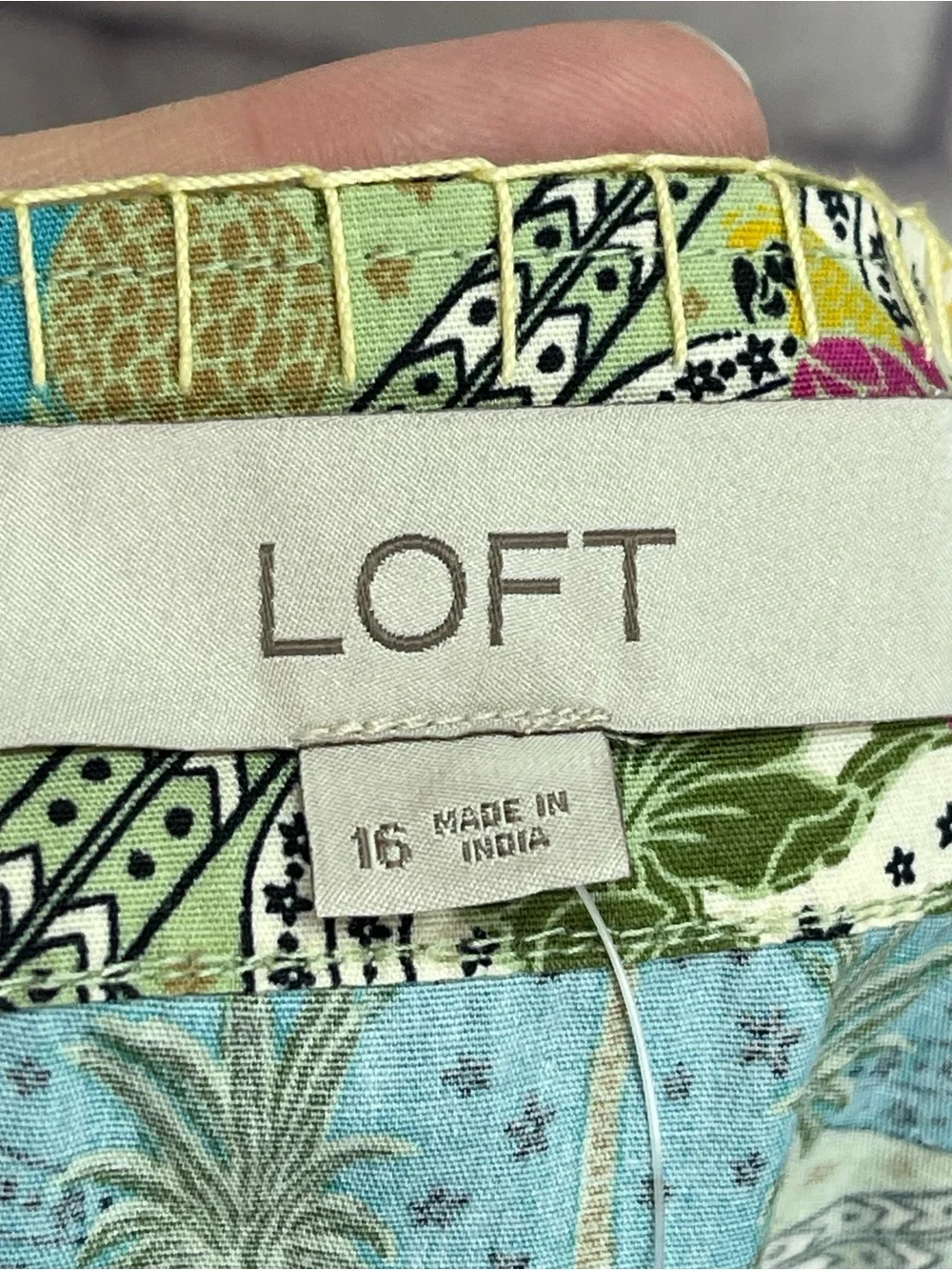 Loft size 16 belted romper fun tropical print with birds new